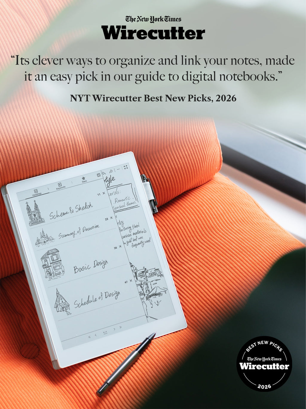 Supernote Manta Selected for The New York Times Wirecutter's Inaugural