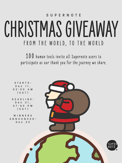 Supernote Christmas Giveaway: From the World, to the World